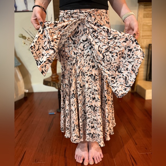 PROENZA SCHOULER Twist-front Layered Printed Georgette MIDI skirt- size 2 - Picture 6 of 6